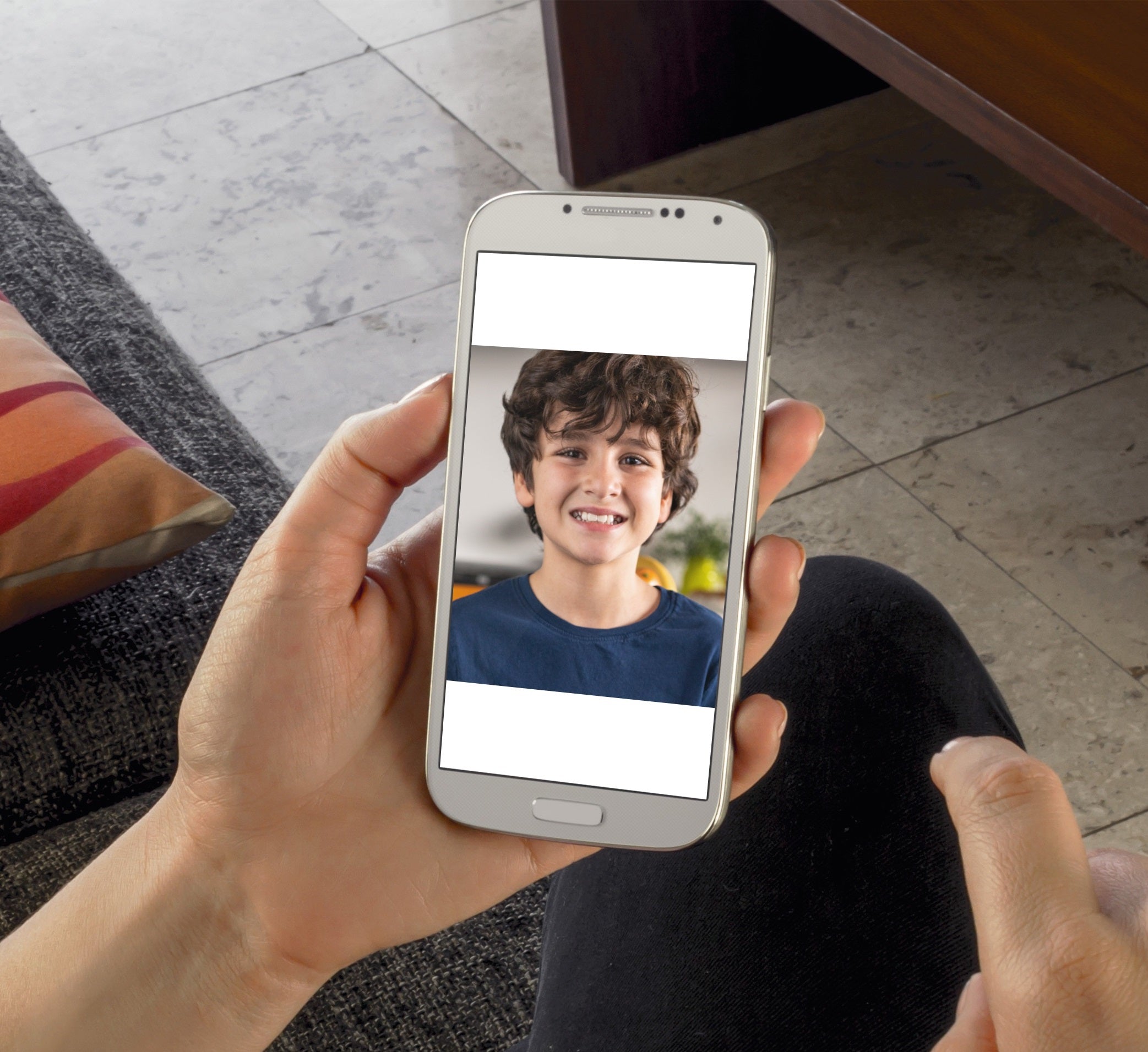 Upload image for personalization with child's picture on phone